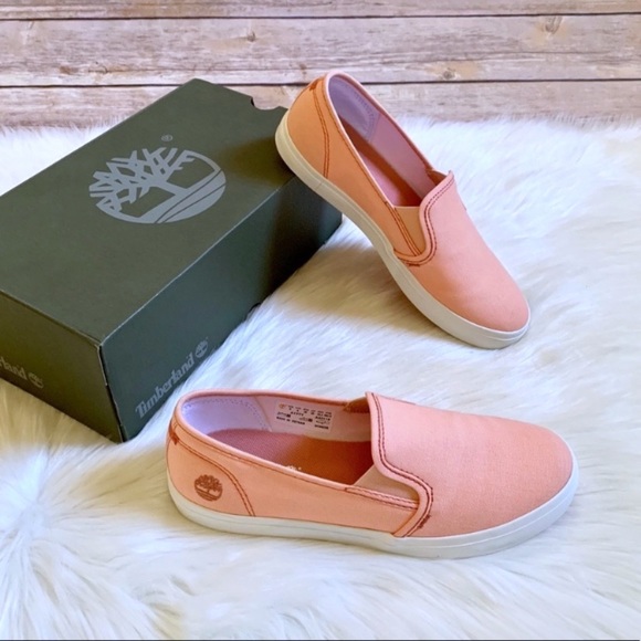 Timberland Shoes - Timberland Newport Bay Coral Canvas Slip-On Shoes